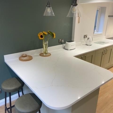 PD Granite Doncaster Amber Quartz Kitchen Worktops